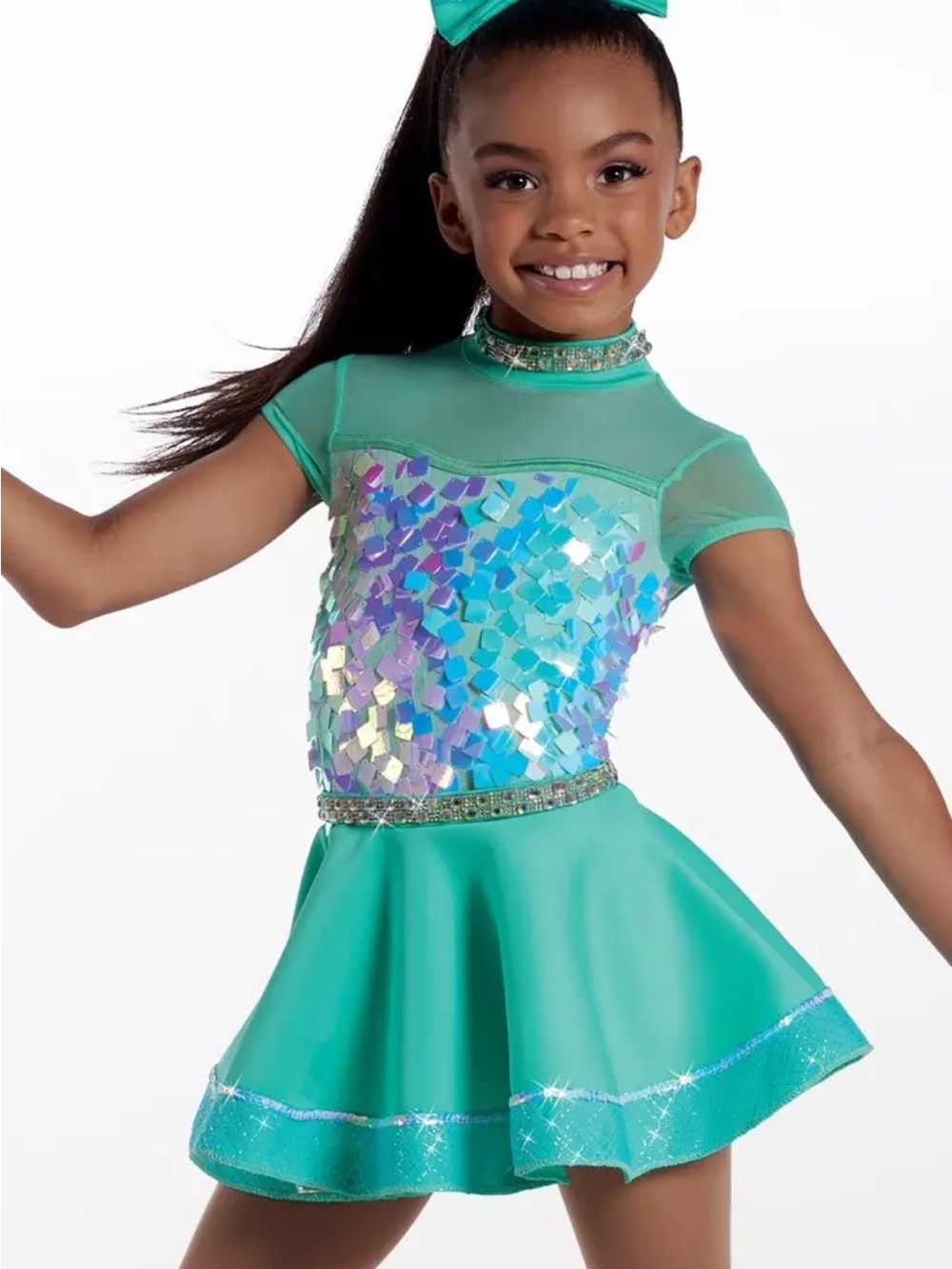 Weissman Turquoise Sequin Dance Dress for Kids